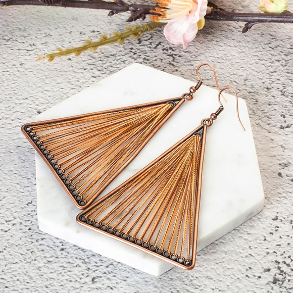 Golden Torch -Candy Triangle Boho Earrings - Picture 2 of 6